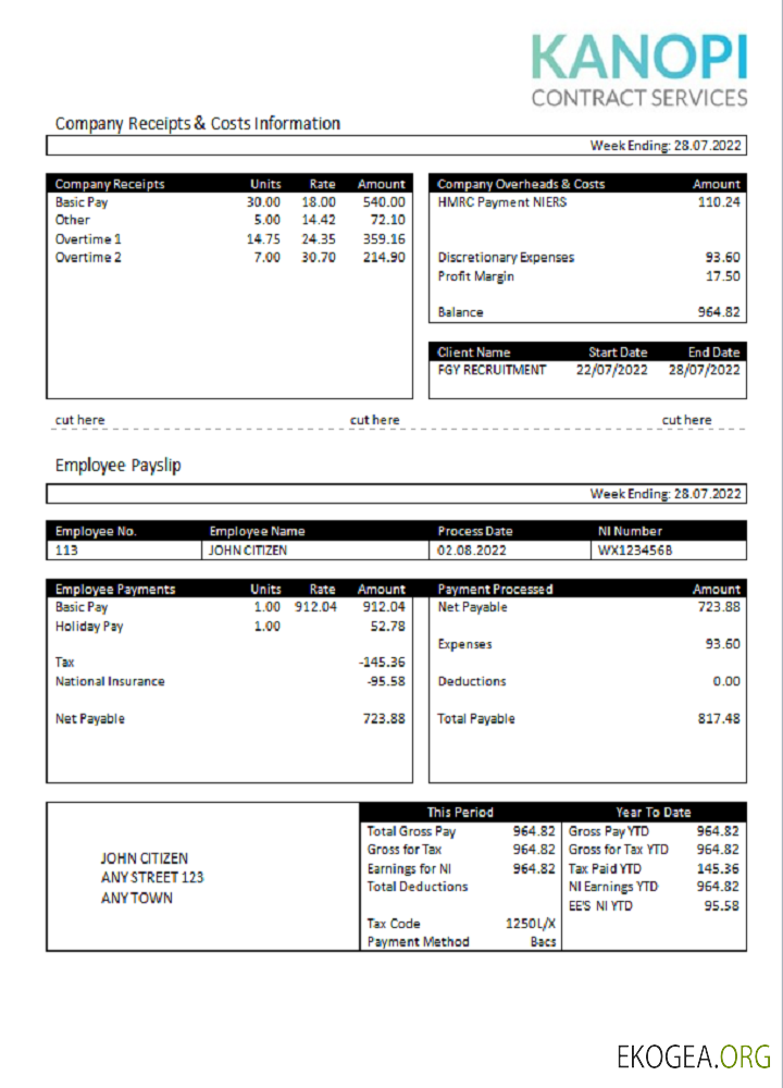 Société de paie Kanopi Contract Services au Royaume Uni